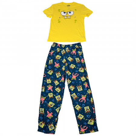 SpongeBob SquarePants Grumpy Face T Shirt and Sleep Pants Set